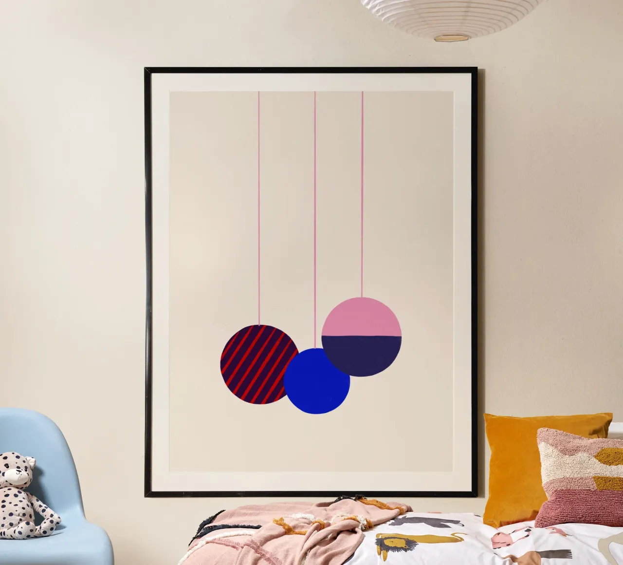 Weihnachtsbaumkugeln Color Block poster da Sophie Augustin Illustration