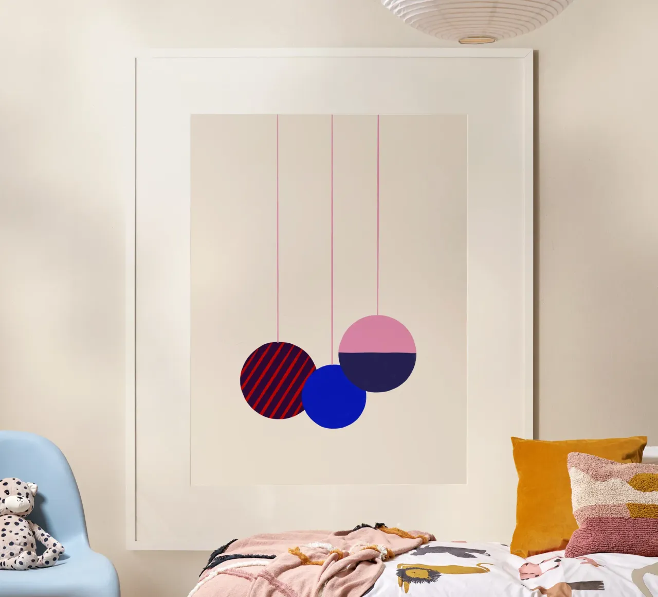 Weihnachtsbaumkugeln Color Block poster da Sophie Augustin Illustration