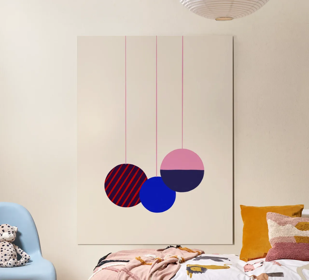 Weihnachtsbaumkugeln Color Block poster da Sophie Augustin Illustration