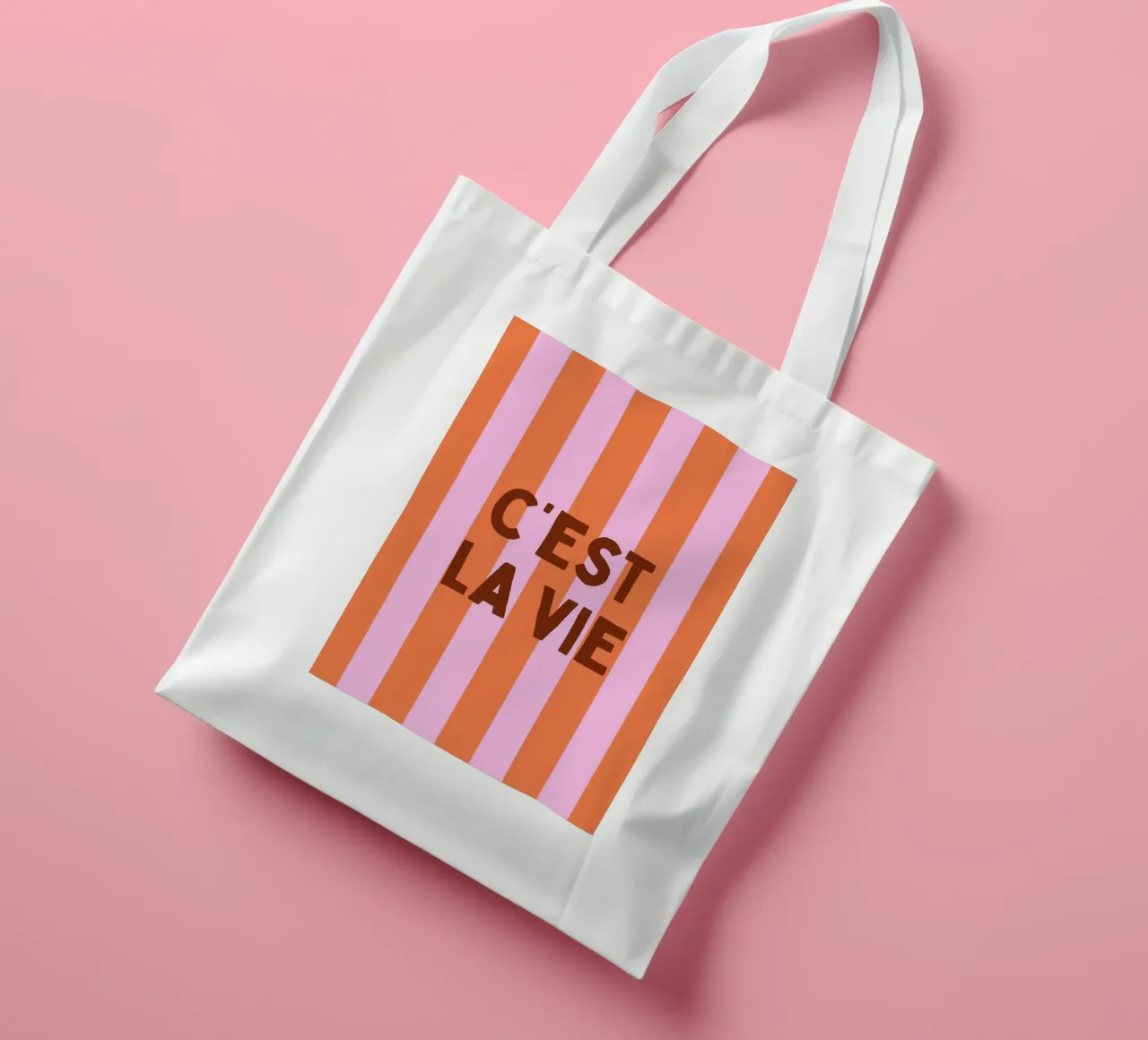 C'est La Vie borsa in juta da PurePeachStudio