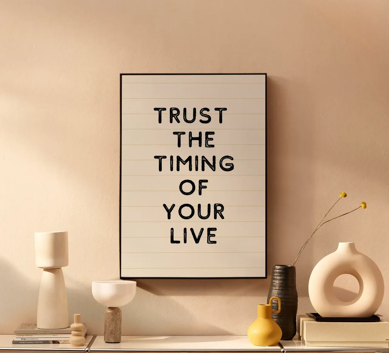 Trust the timing of your life plexiglass da PurePeachStudio
