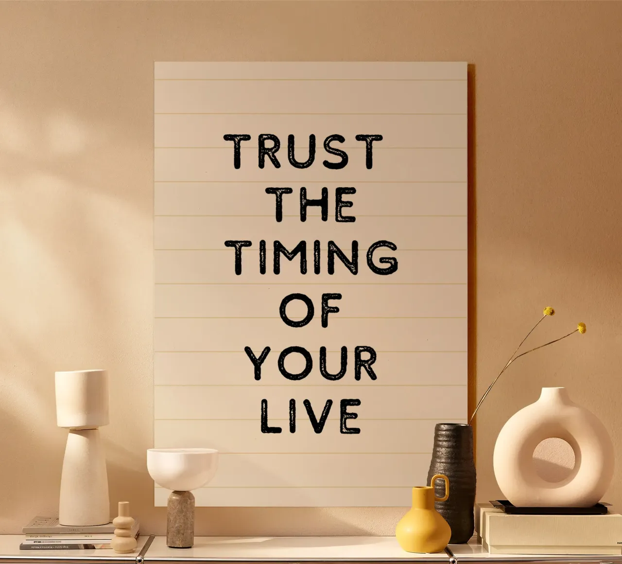 Trust the timing of your life plexiglass da PurePeachStudio