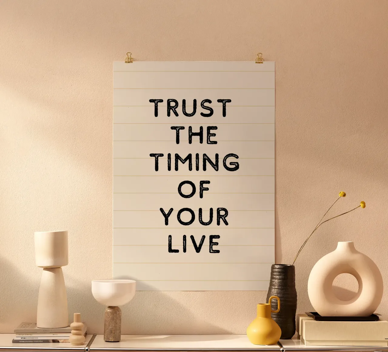 Trust the timing of your life poster da PurePeachStudio