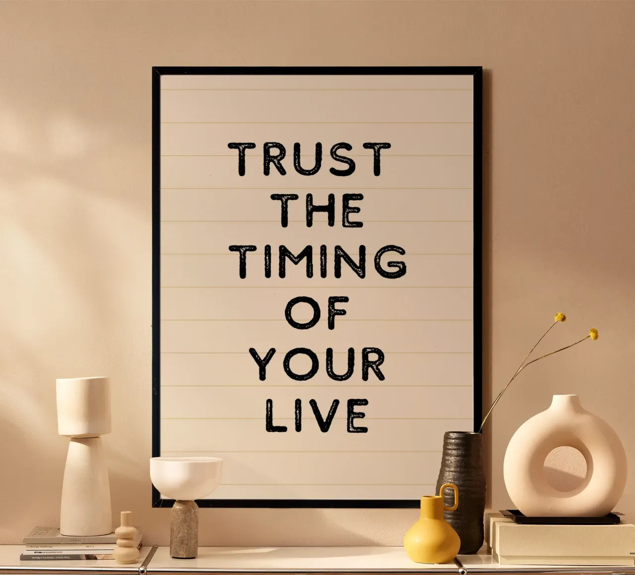 Trust the timing of your life poster da PurePeachStudio