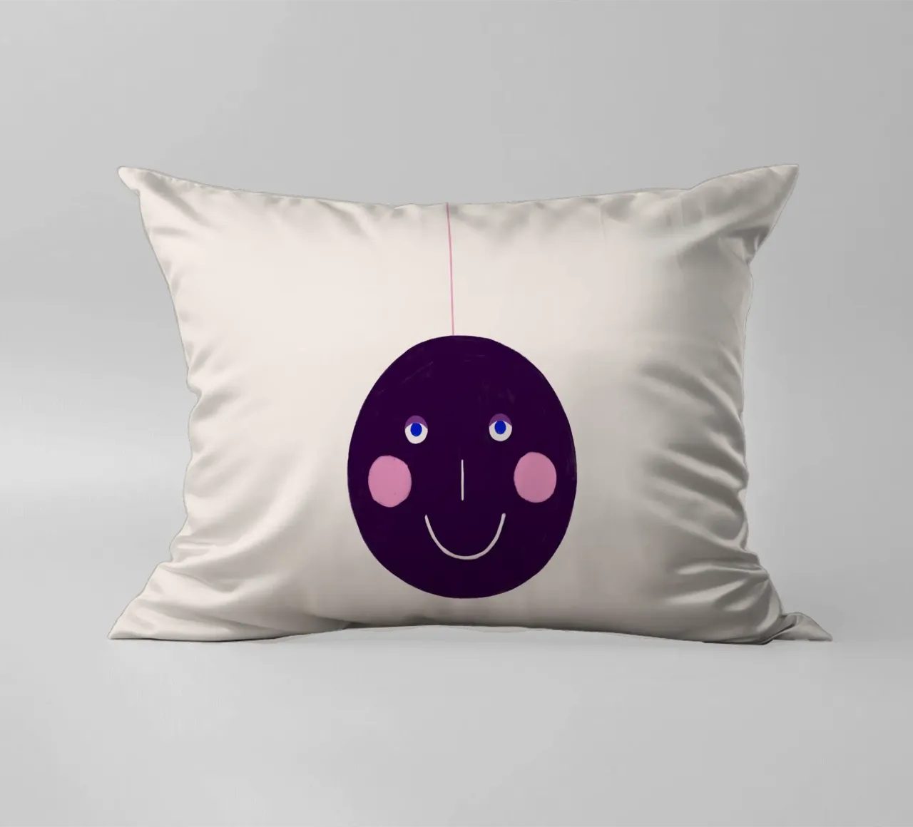 Weihnachtsbaumkugel mit Gesicht Aubergine cuscino da Sophie Augustin Illustration