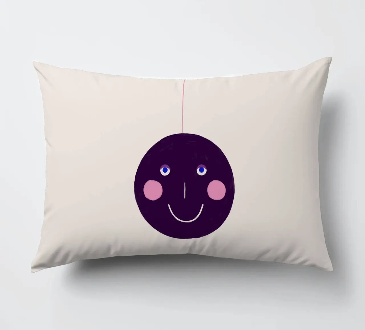 Weihnachtsbaumkugel mit Gesicht Aubergine cuscino da Sophie Augustin Illustration