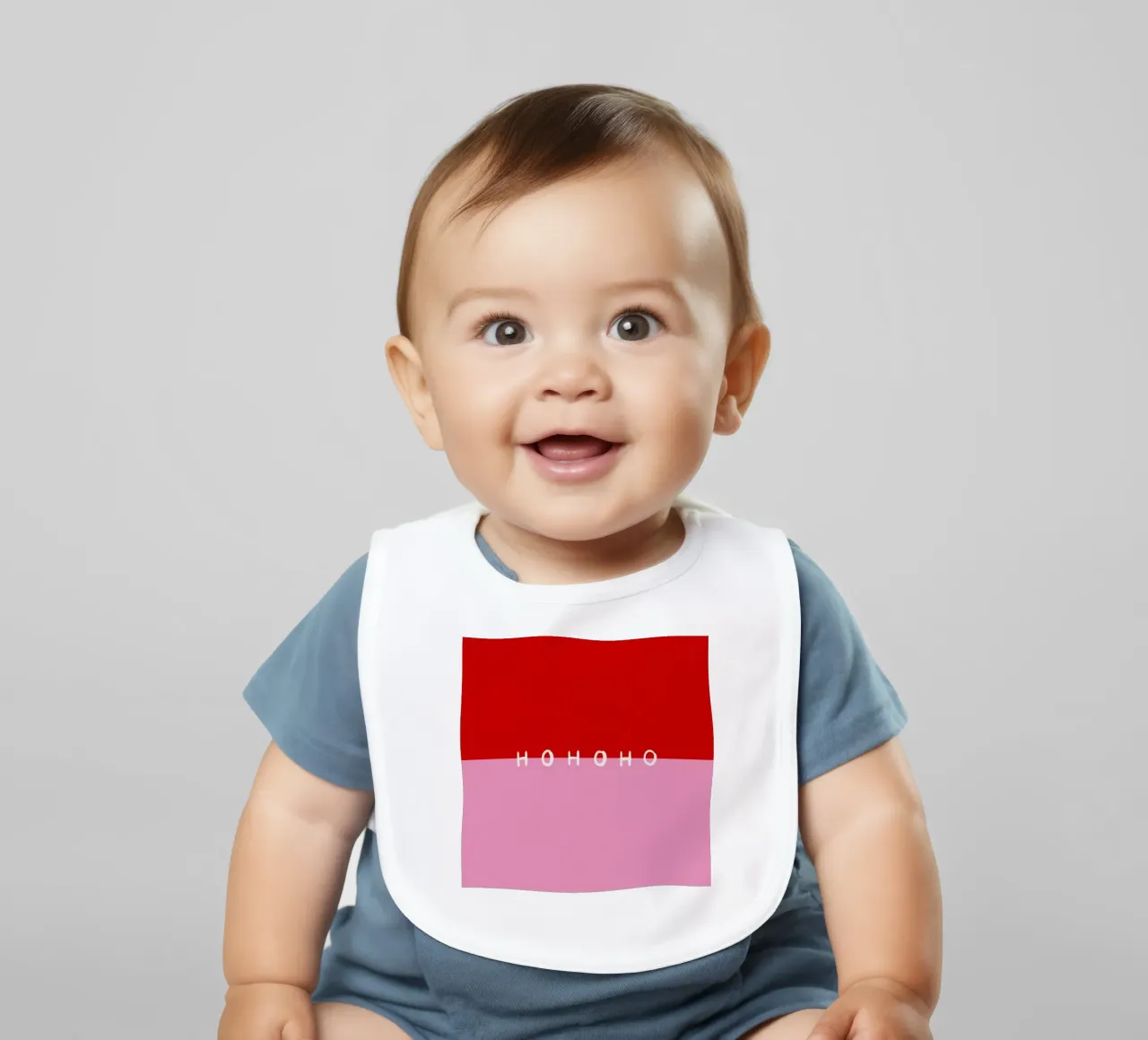 Hohoho Color Block Rot Pink babero de Sophie Augustin Illustration