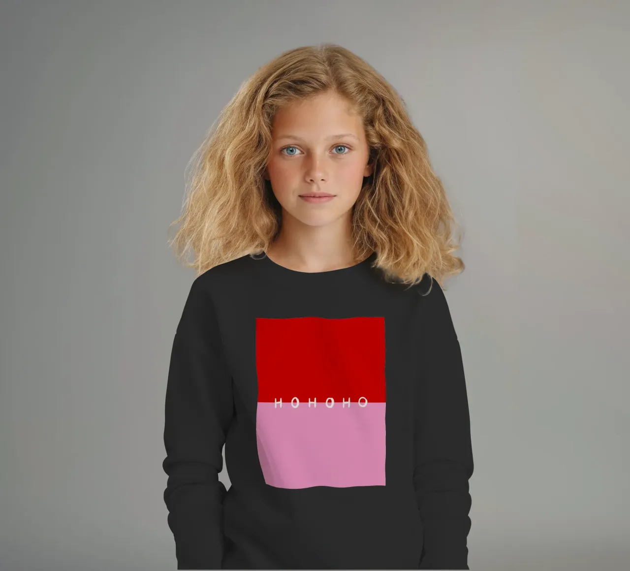 Hohoho Color Block Rot Pink felpa bambino da Sophie Augustin Illustration