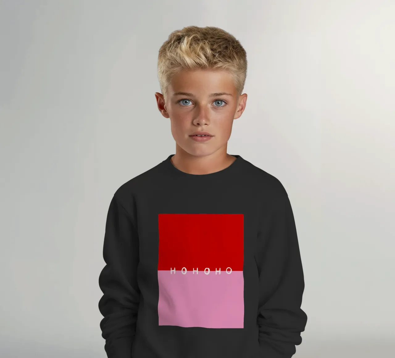 Hohoho Color Block Rot Pink felpa bambino da Sophie Augustin Illustration