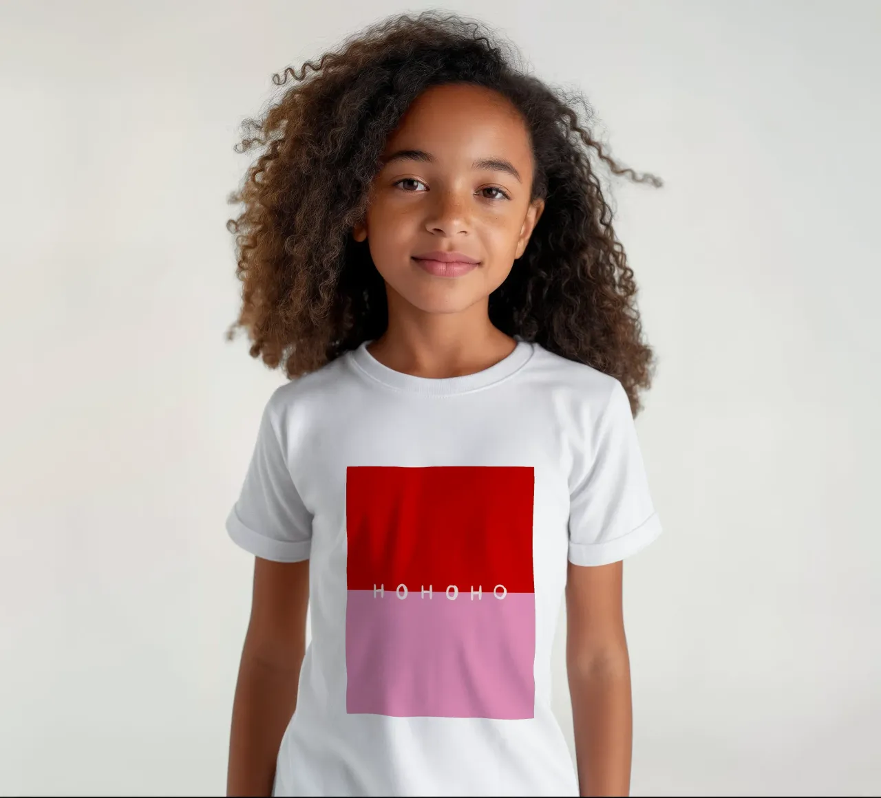 Hohoho Color Block Rot Pink t-shirt bambini da Sophie Augustin Illustration