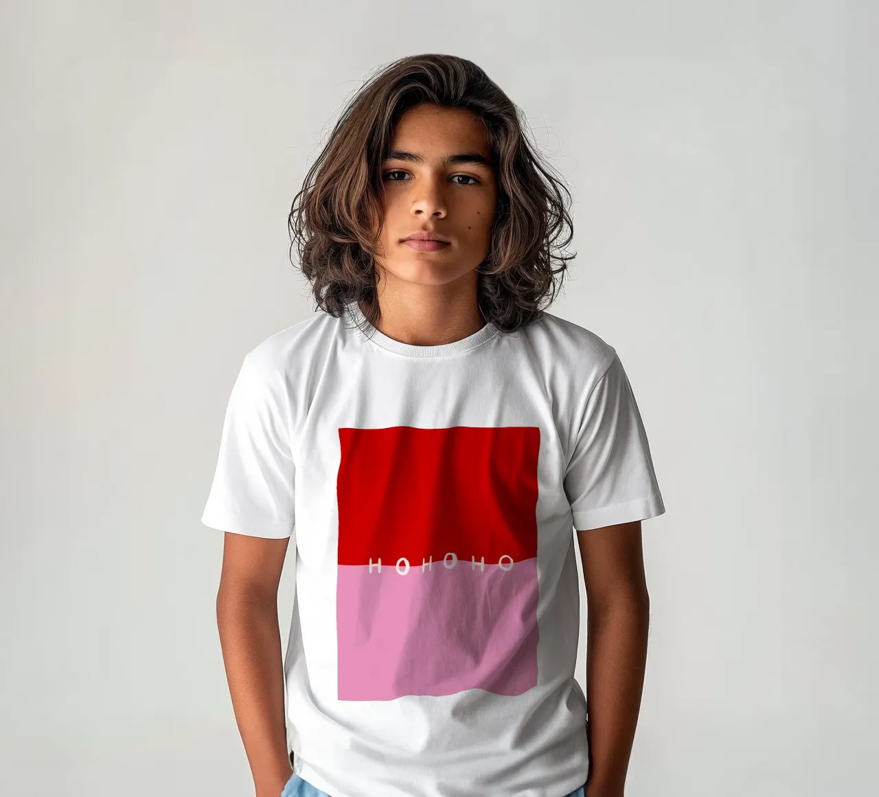 Hohoho Color Block Rot Pink t-shirt bambini da Sophie Augustin Illustration