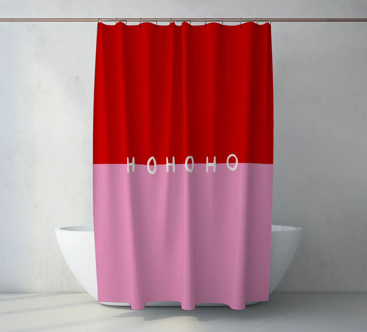 Hohoho Color Block Rot Pink douchegordijn van Sophie Augustin Illustration