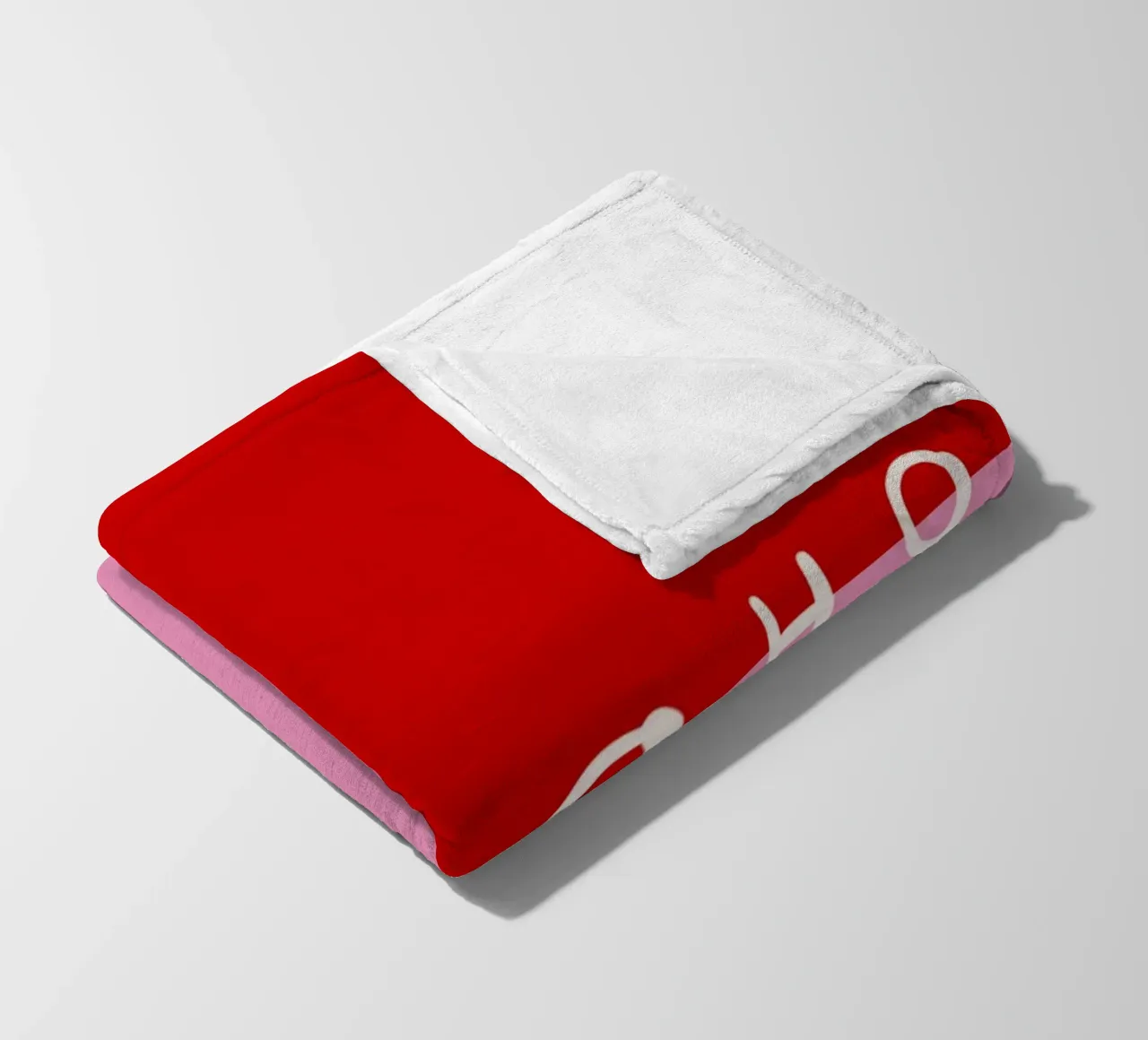 Hohoho Color Block Rot Pink fleecedeken van Sophie Augustin Illustration