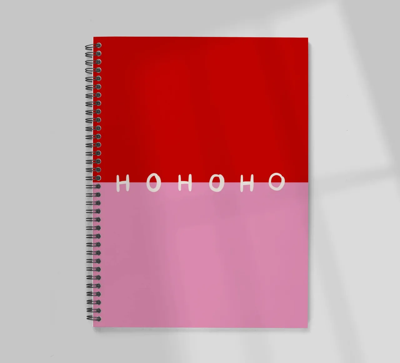 Hohoho Color Block Rot Pink spiral notebook by Sophie Augustin Illustration