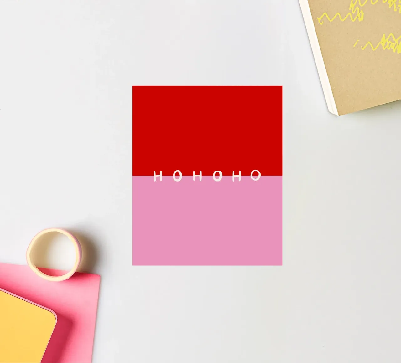 Hohoho Color Block Rot Pink adesivo da Sophie Augustin Illustration