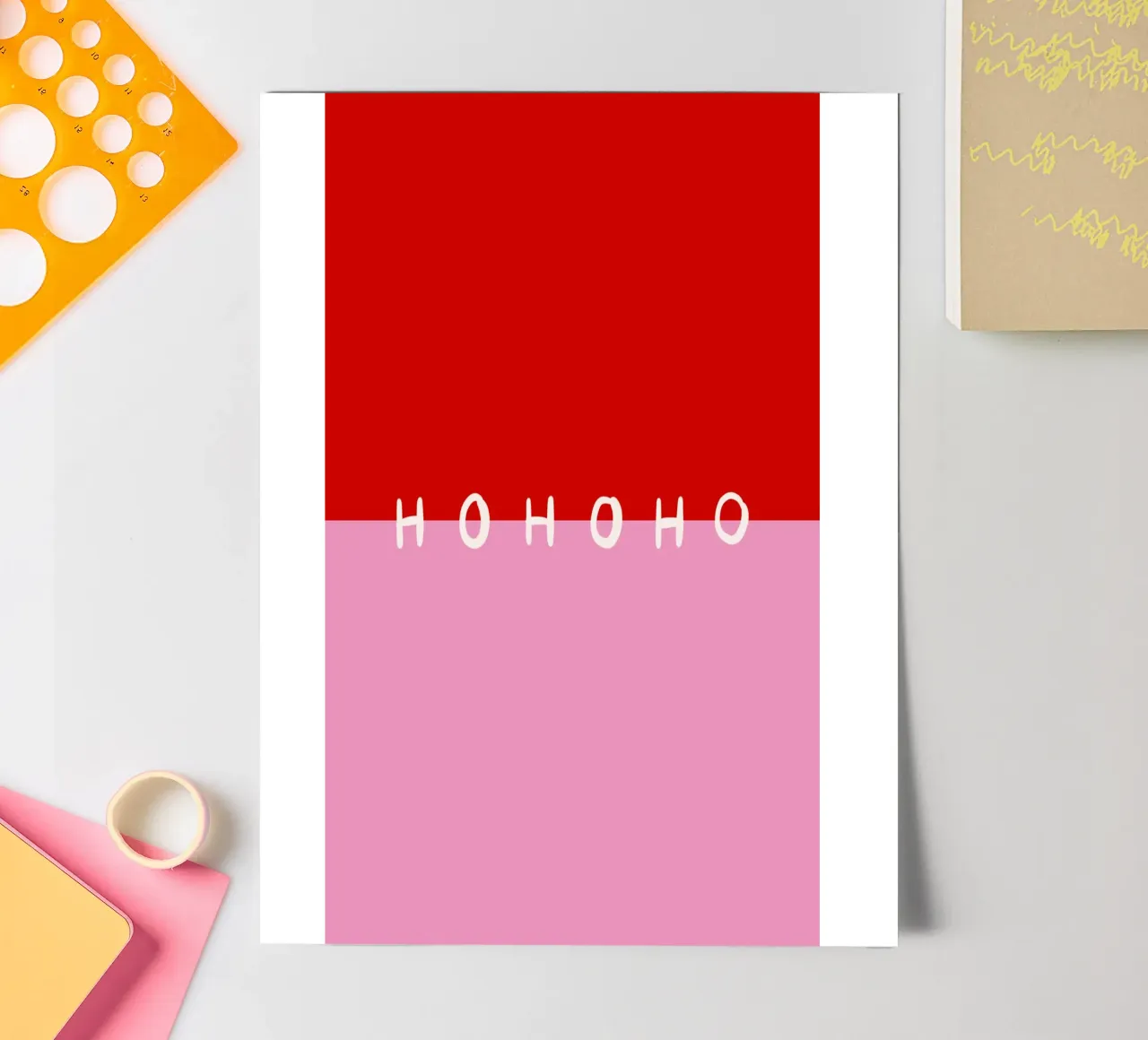 Hohoho Color Block Rot Pink foglio adesivo da Sophie Augustin Illustration