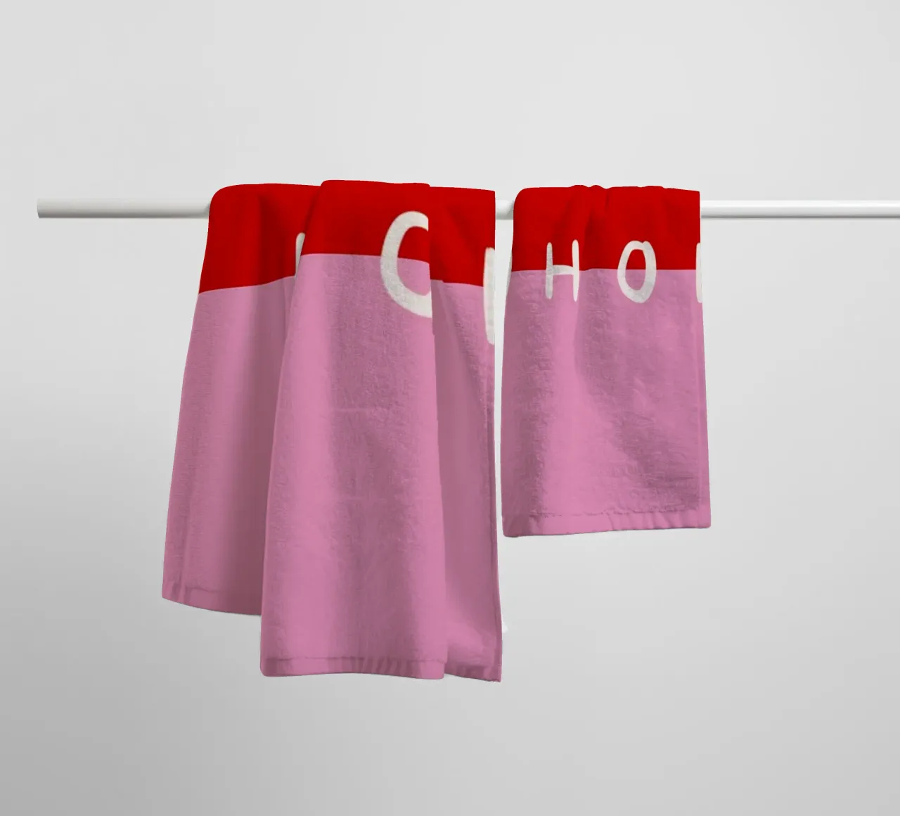 Hohoho Color Block Rot Pink asciugamano da bagno da Sophie Augustin Illustration