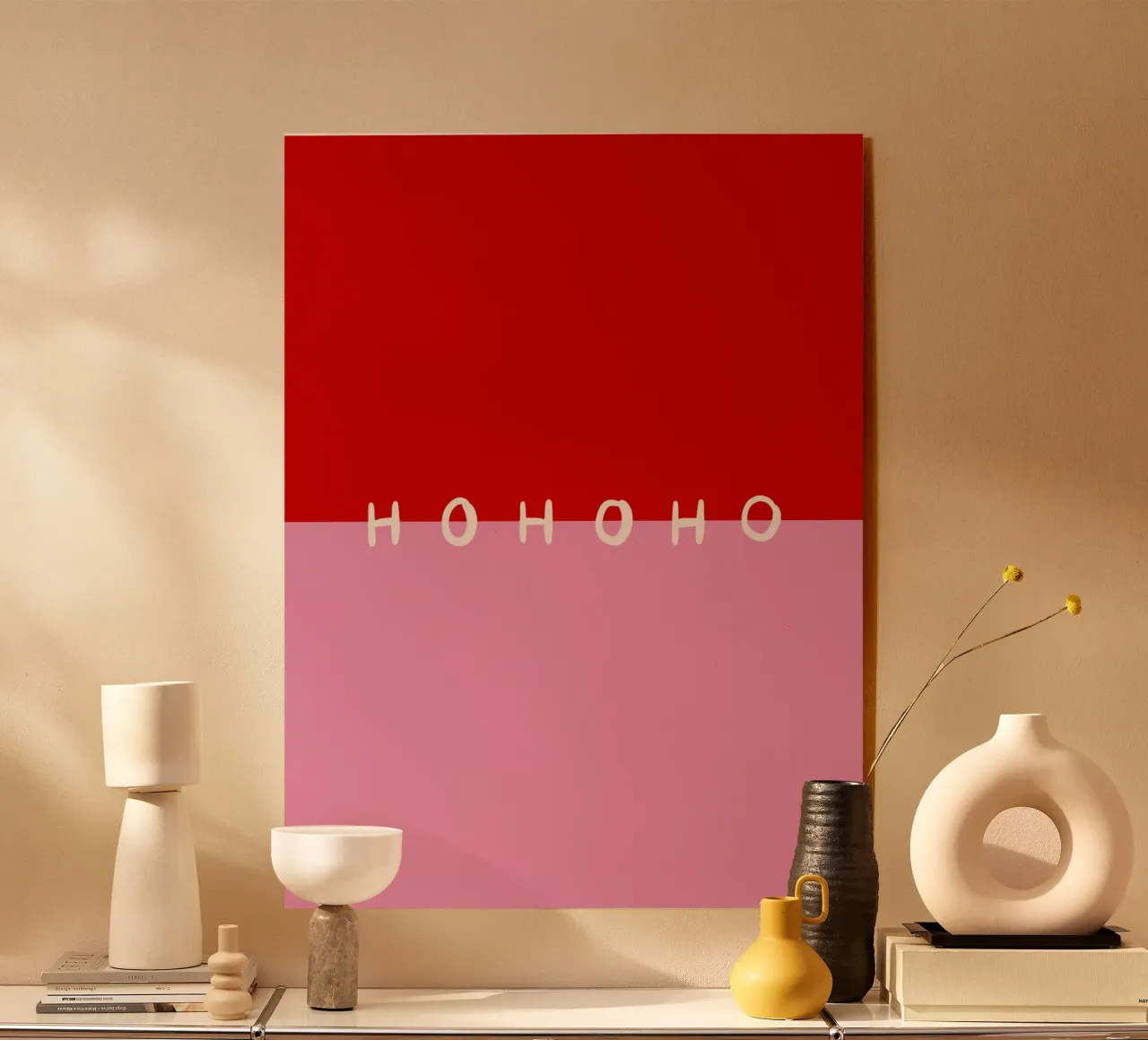 Hohoho Color Block Rot Pink metacrilato de Sophie Augustin Illustration