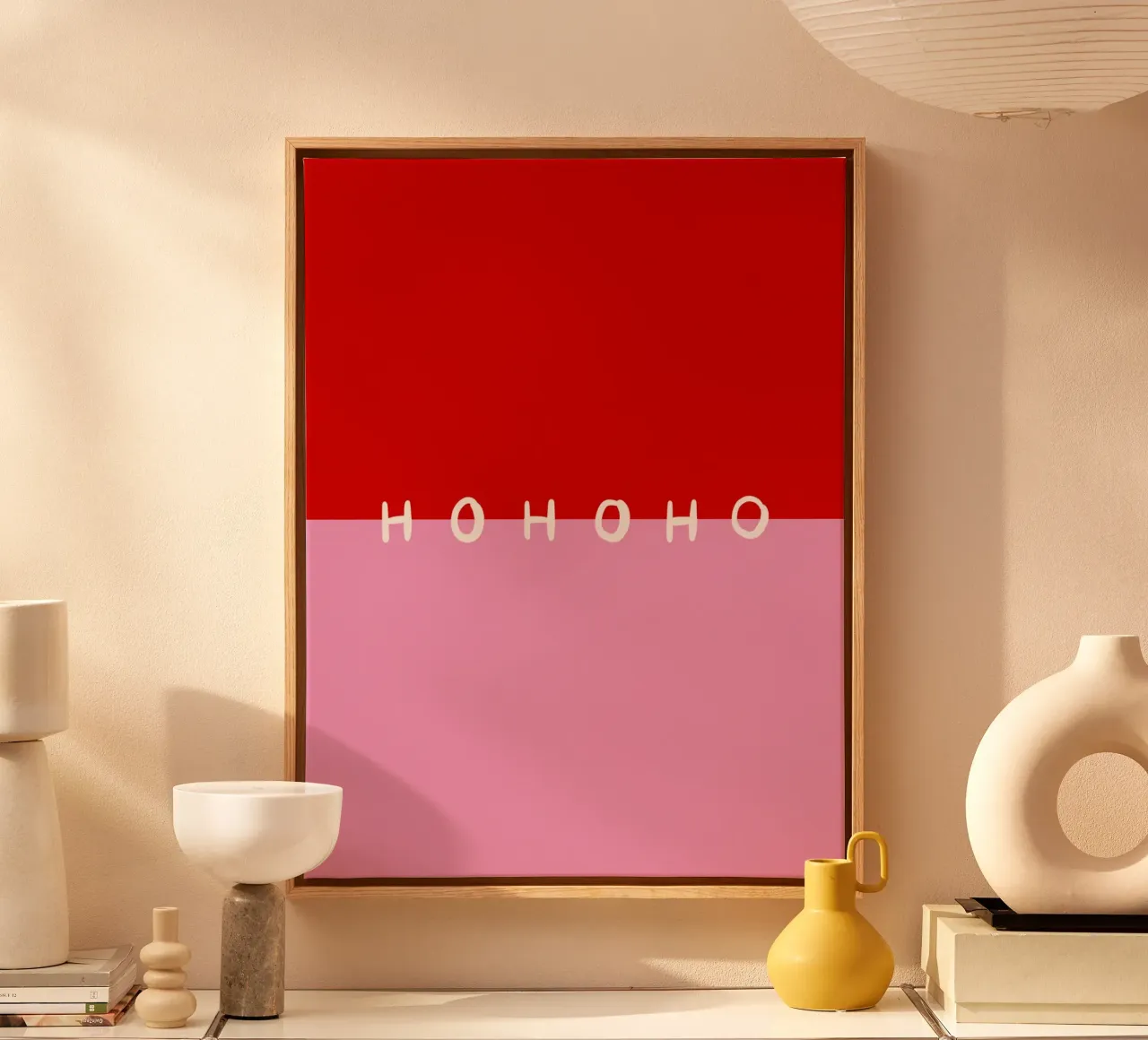 Hohoho Color Block Rot Pink canvas by Sophie Augustin Illustration