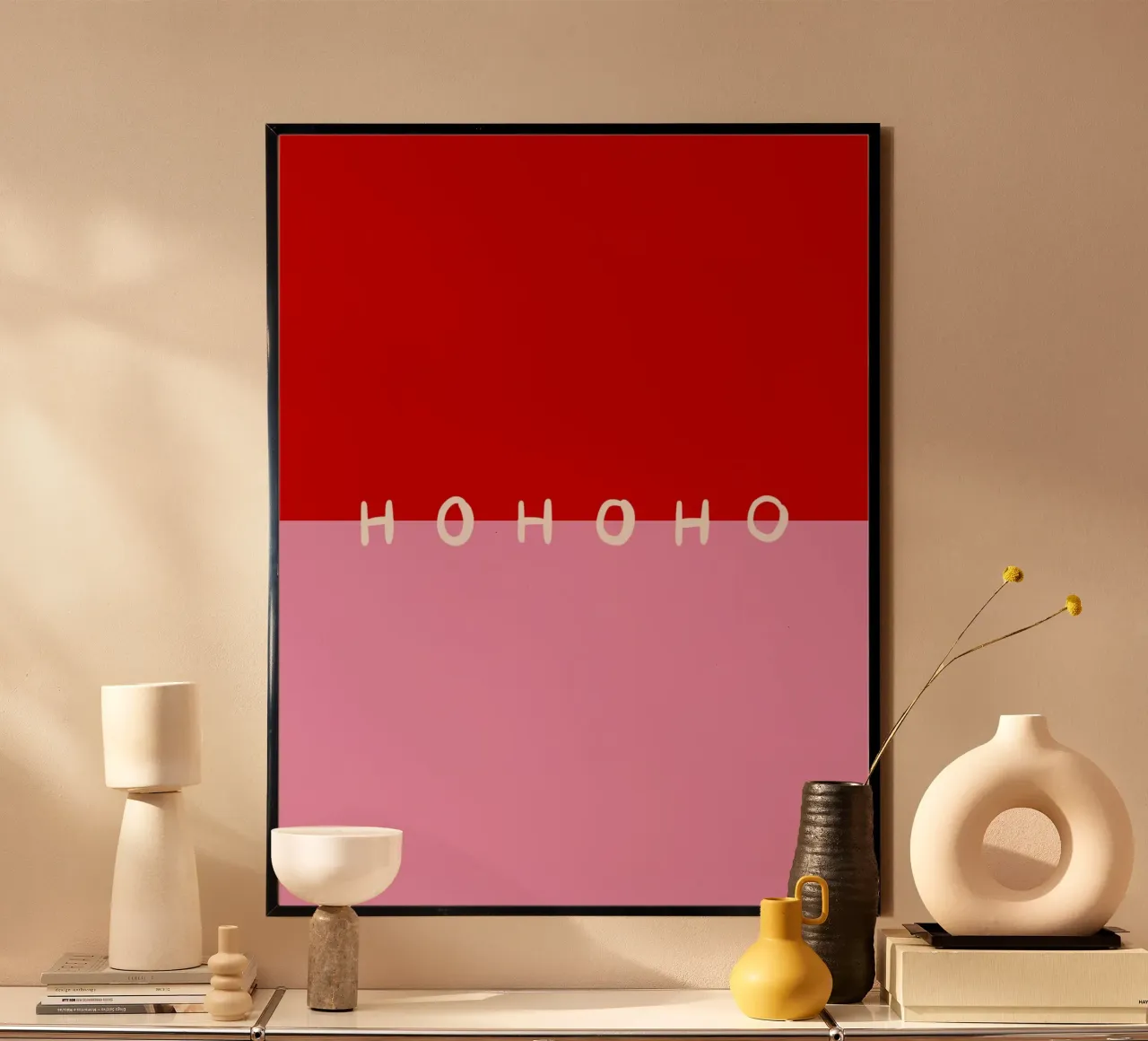 Hohoho Color Block Rot Pink hahnemühle van Sophie Augustin Illustration