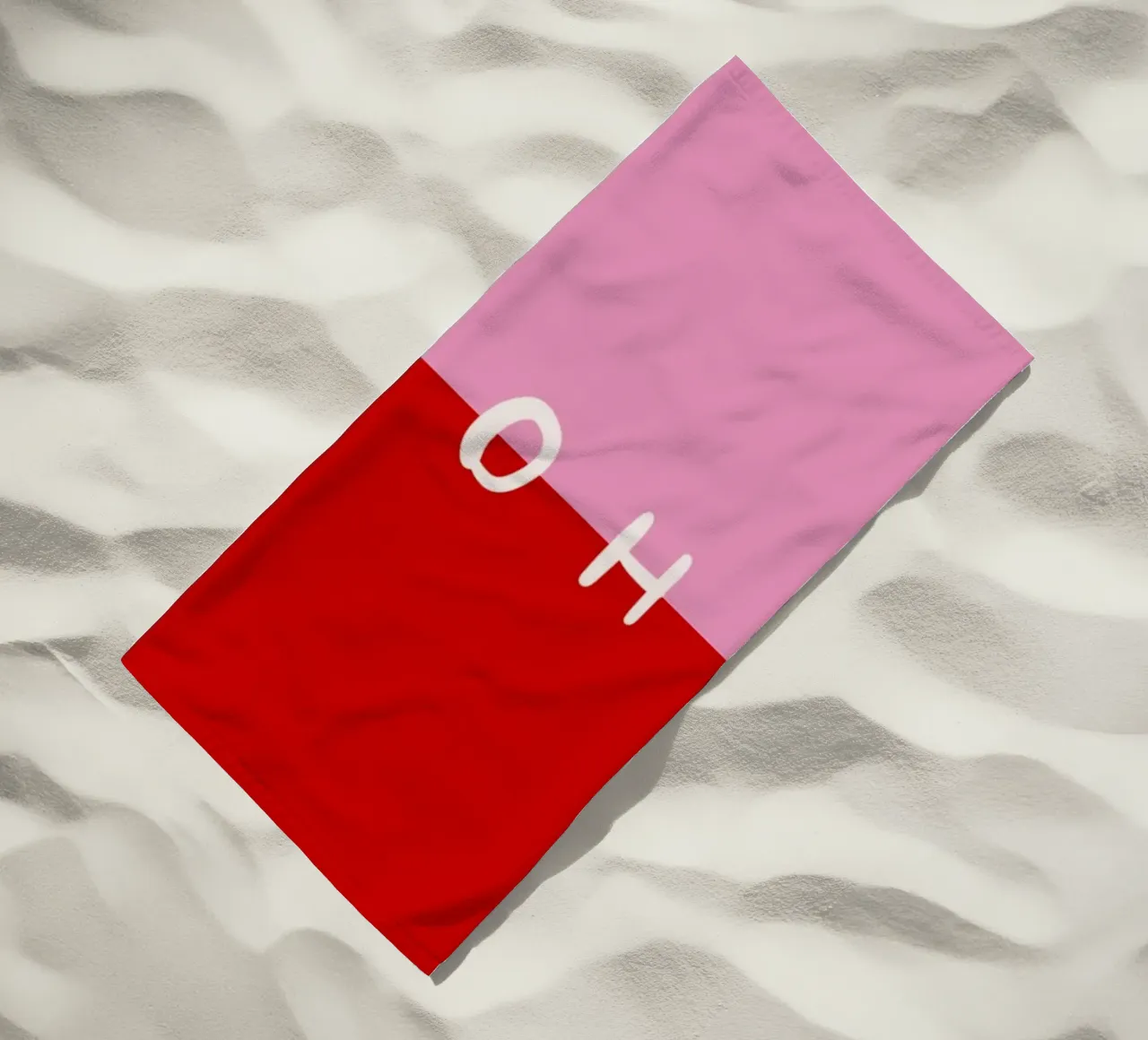 Hohoho Color Block Rot Pink strandhanddoek van Sophie Augustin Illustration