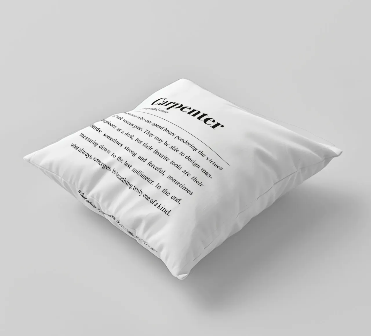 Tischler definition in the Style dictionary (English version) decorative cushion by Pulse of Art