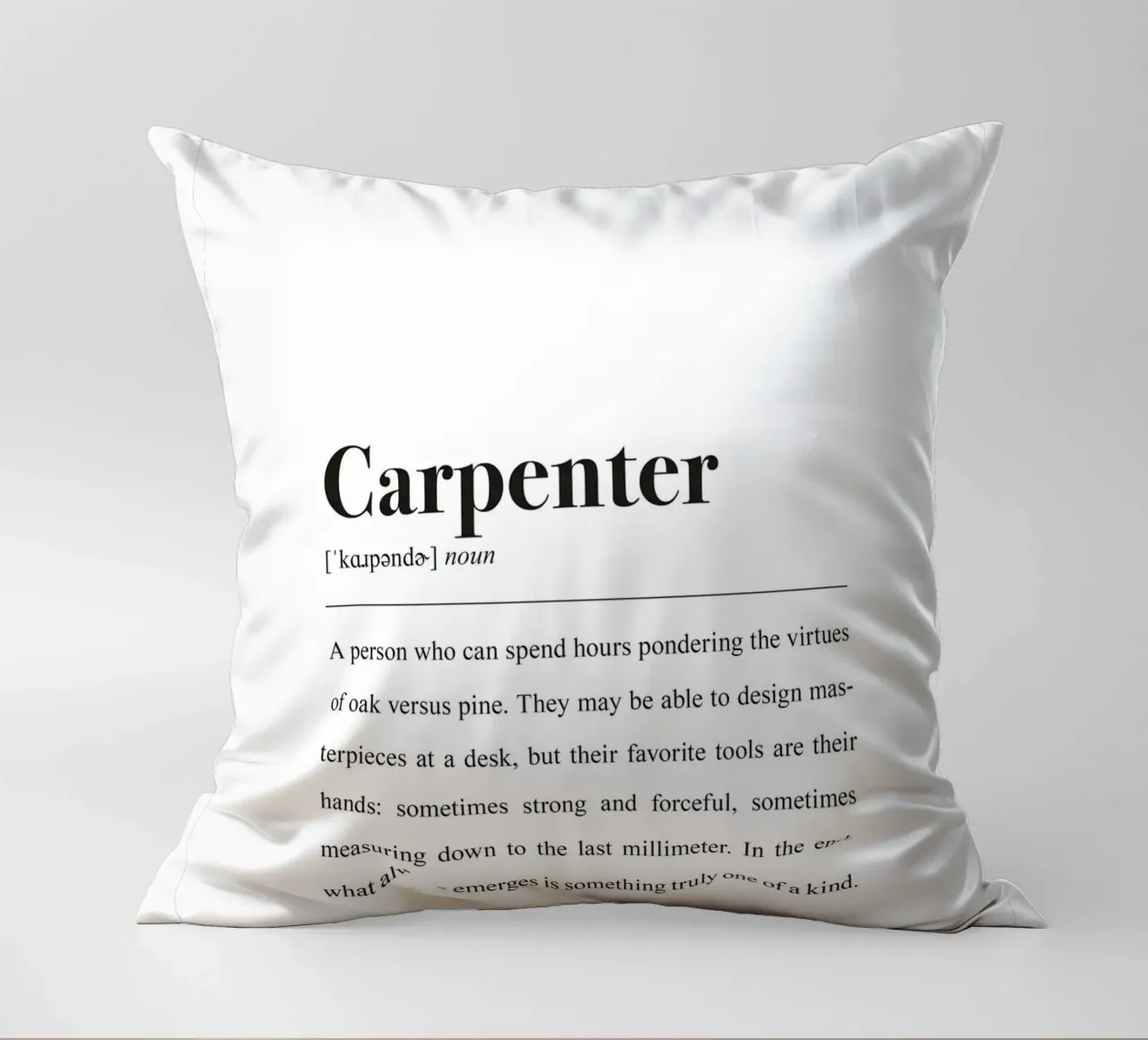 Tischler definition in the Style dictionary (English version) decorative cushion by Pulse of Art