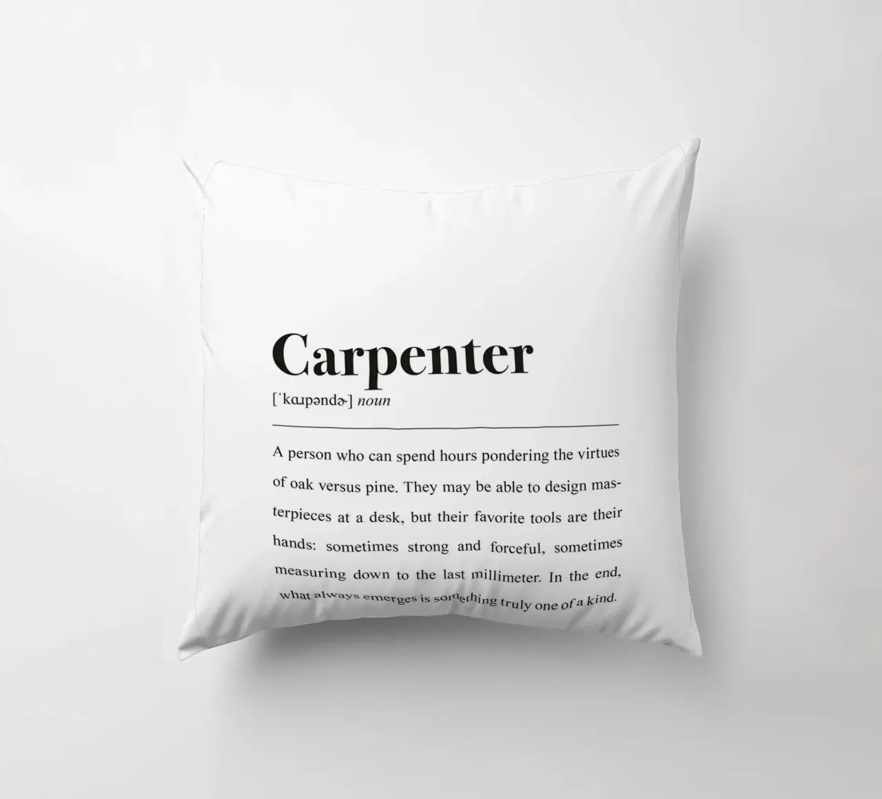Tischler definition in the Style dictionary (English version) decorative cushion by Pulse of Art