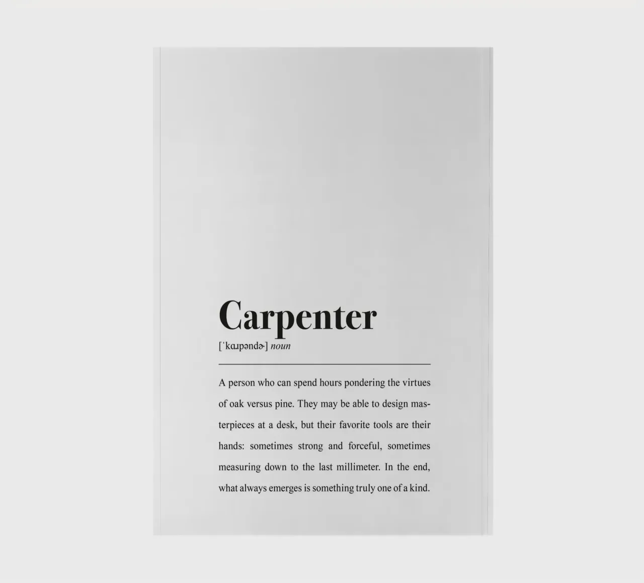 Tischler definition in the Style dictionary (English version) notebook by Pulse of Art