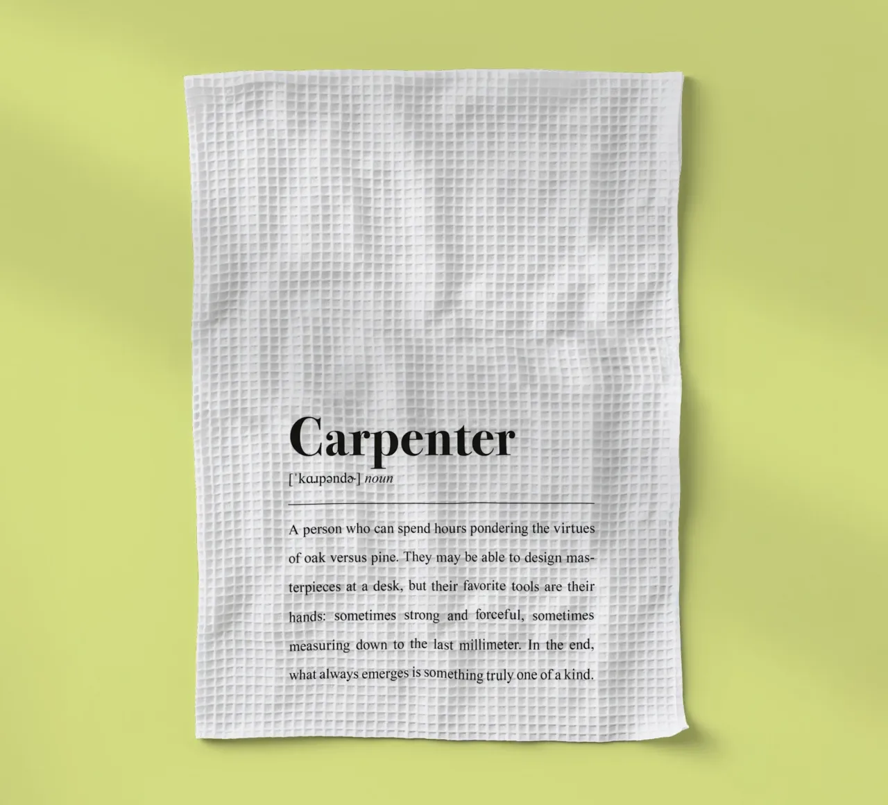 Tischler definition in the Style dictionary (English version) tea towel by Pulse of Art