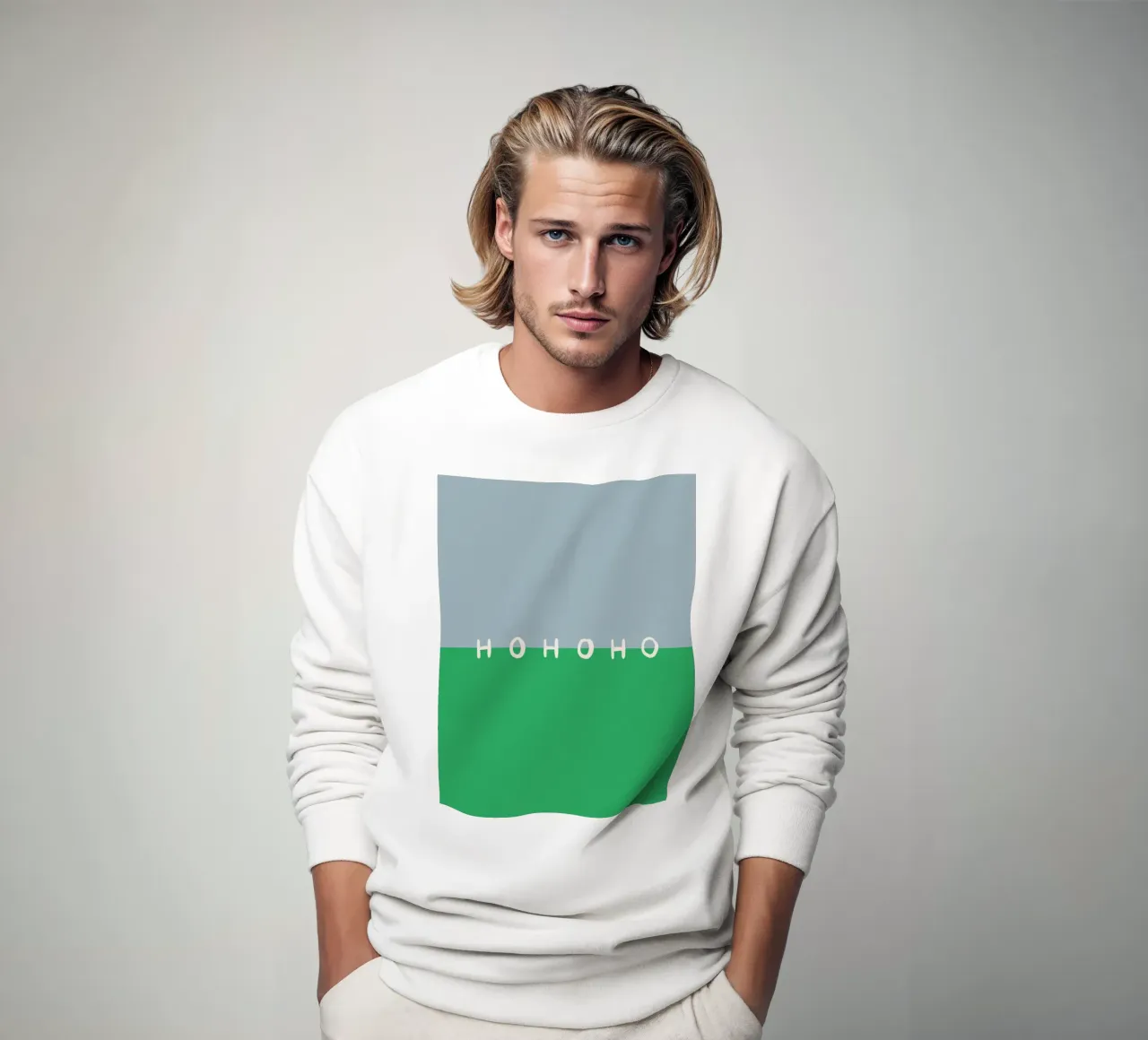 Hohoho Color Block Grün sweatshirt van Sophie Augustin Illustration