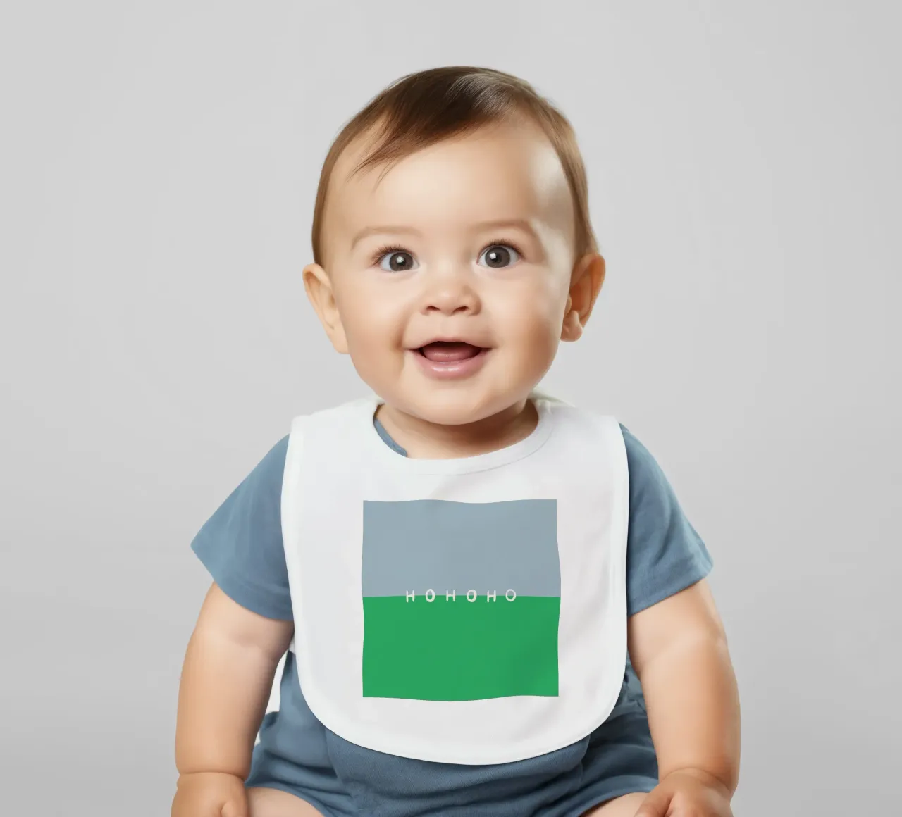 Hohoho Color Block Grün bavaglino da Sophie Augustin Illustration