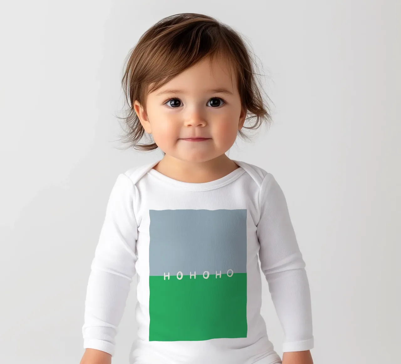 Hohoho Color Block Grün body neonato maniche lunghe da Sophie Augustin Illustration
