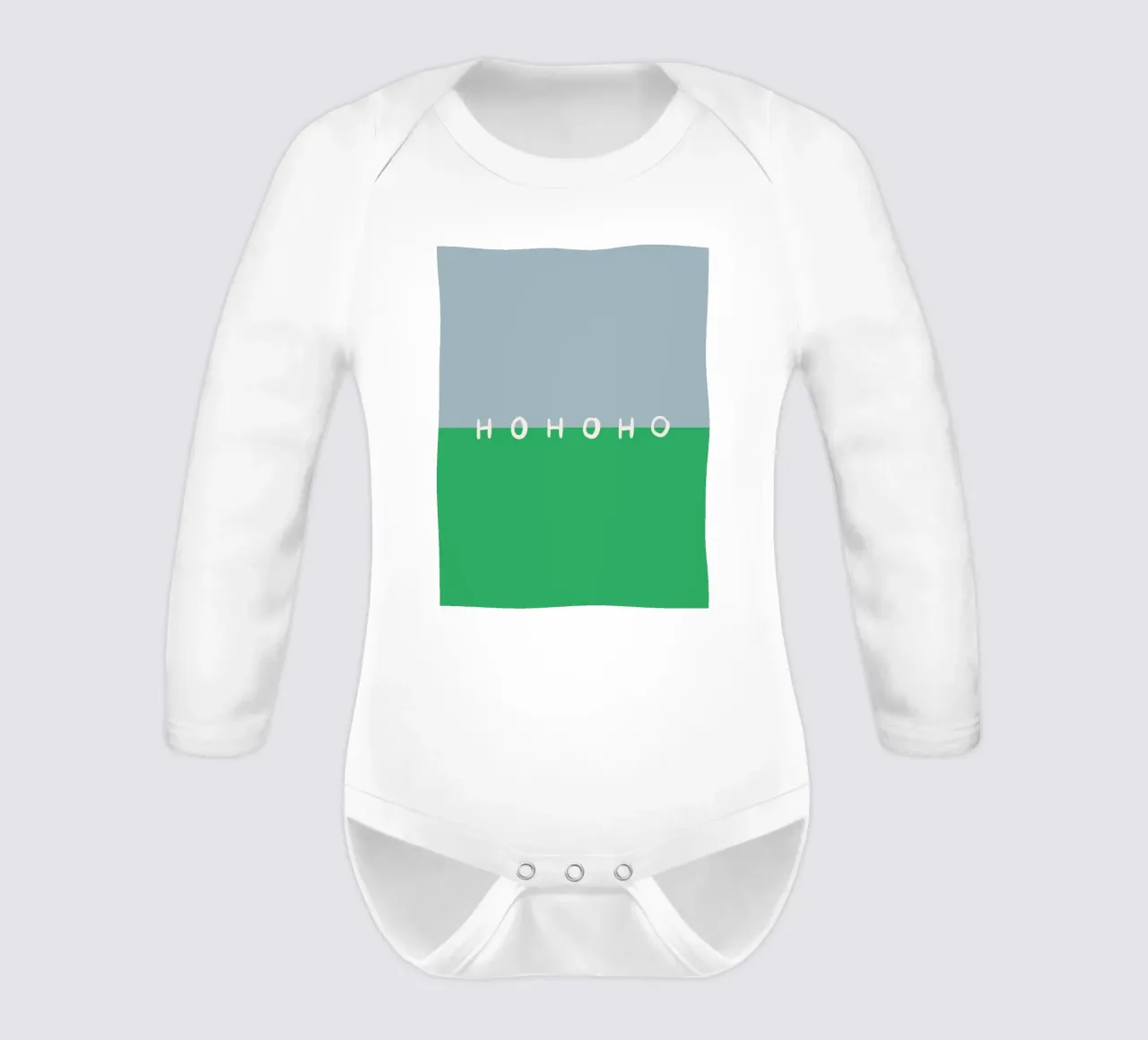 Hohoho Color Block Grün body neonato maniche lunghe da Sophie Augustin Illustration