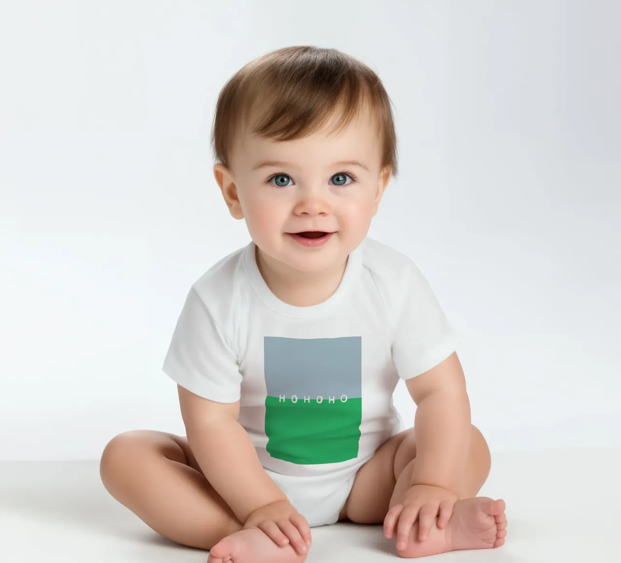 Hohoho Color Block Grün body neonato maniche corte da Sophie Augustin Illustration