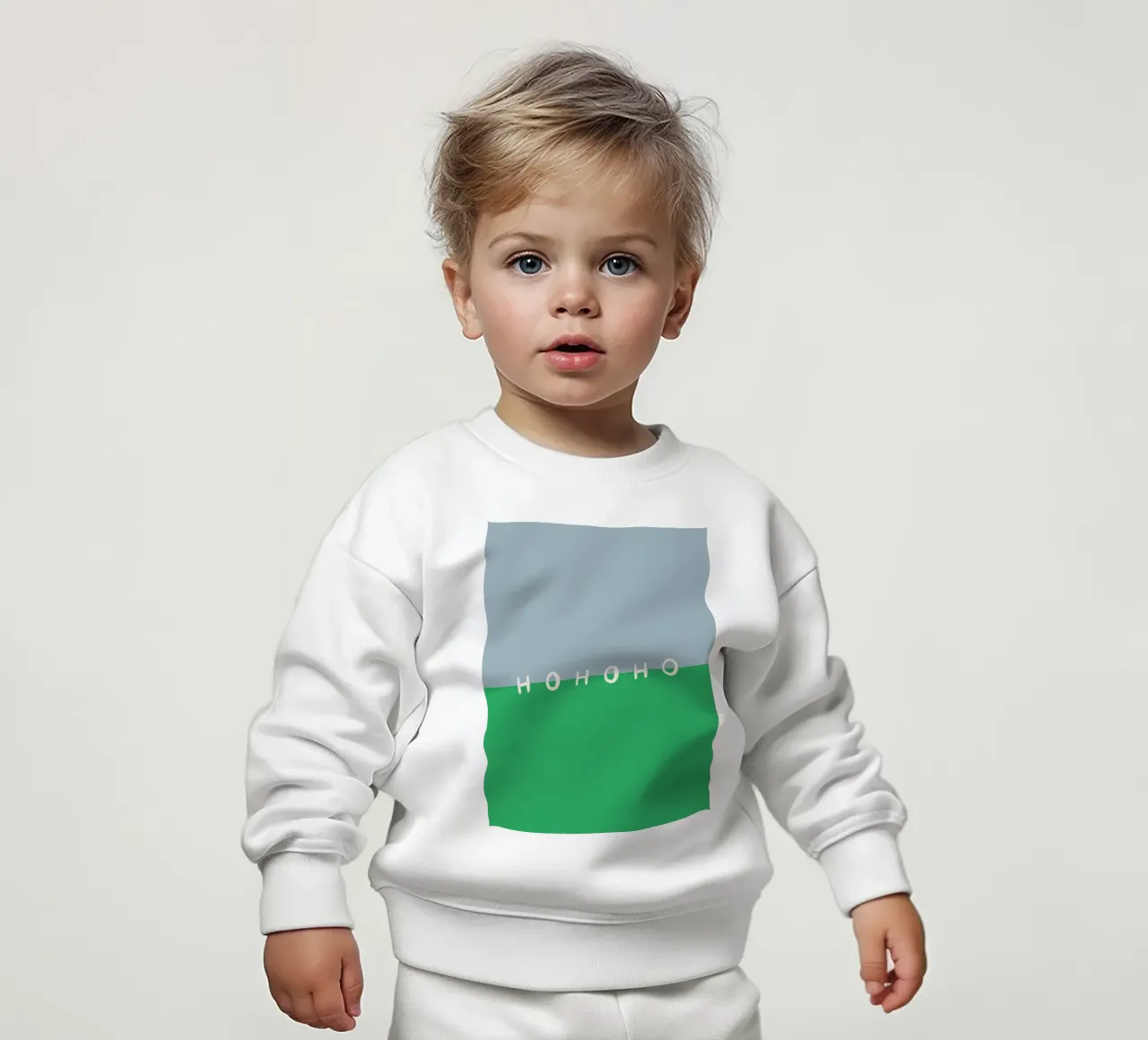 Hohoho Color Block Grün felpa neonato da Sophie Augustin Illustration