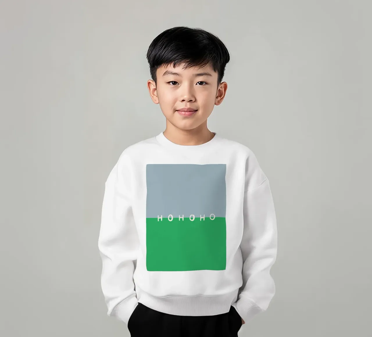 Hohoho Color Block Grün sudadera para niño de Sophie Augustin Illustration