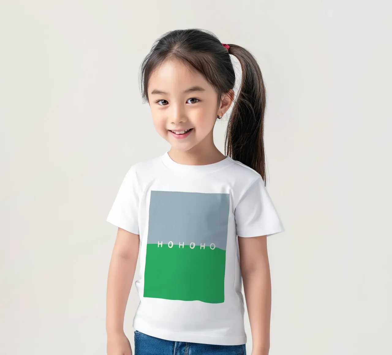 Hohoho Color Block Grün t-shirt bambini da Sophie Augustin Illustration