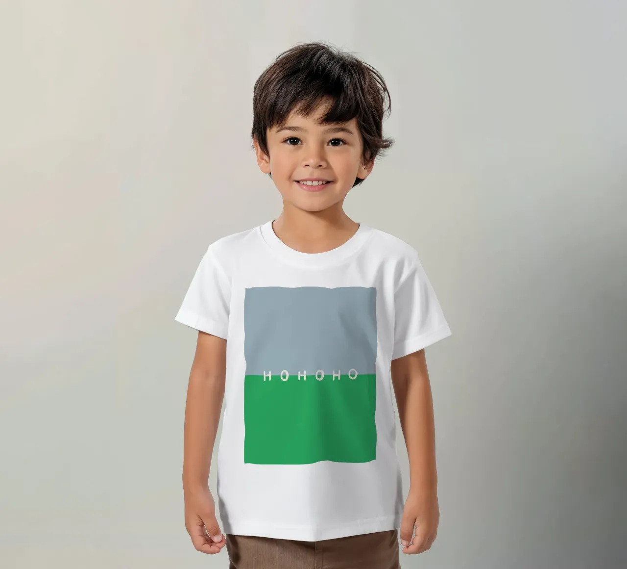 Hohoho Color Block Grün t-shirt bambini da Sophie Augustin Illustration