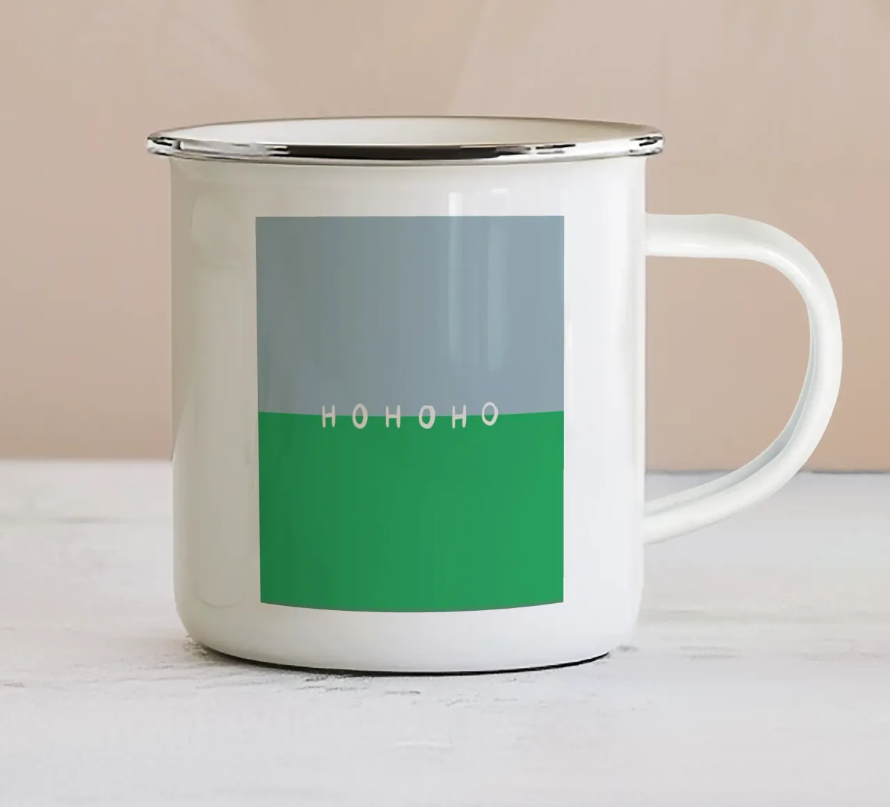 Hohoho Color Block Grün mug en émail de Sophie Augustin Illustration