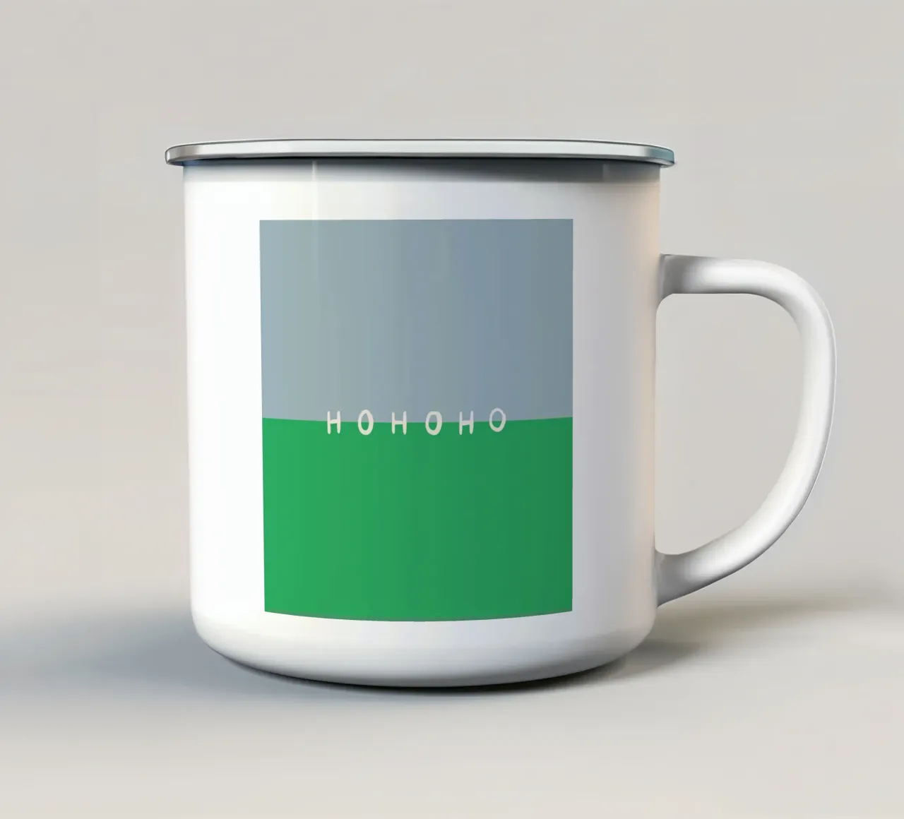 Hohoho Color Block Grün mug en émail de Sophie Augustin Illustration