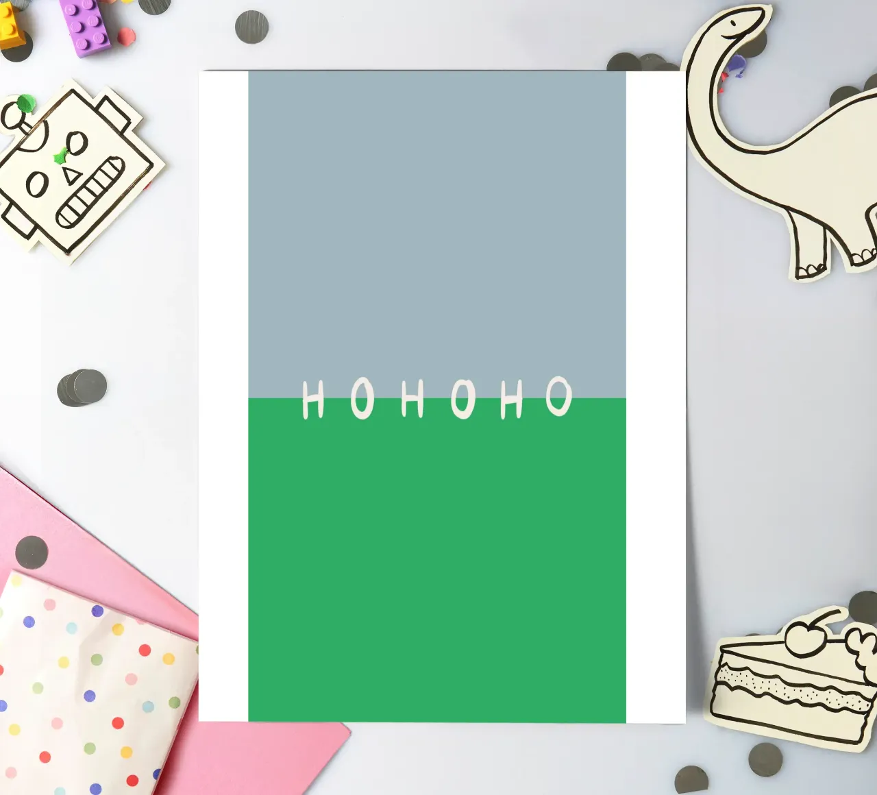 Hohoho Color Block Grün foglio adesivo da Sophie Augustin Illustration
