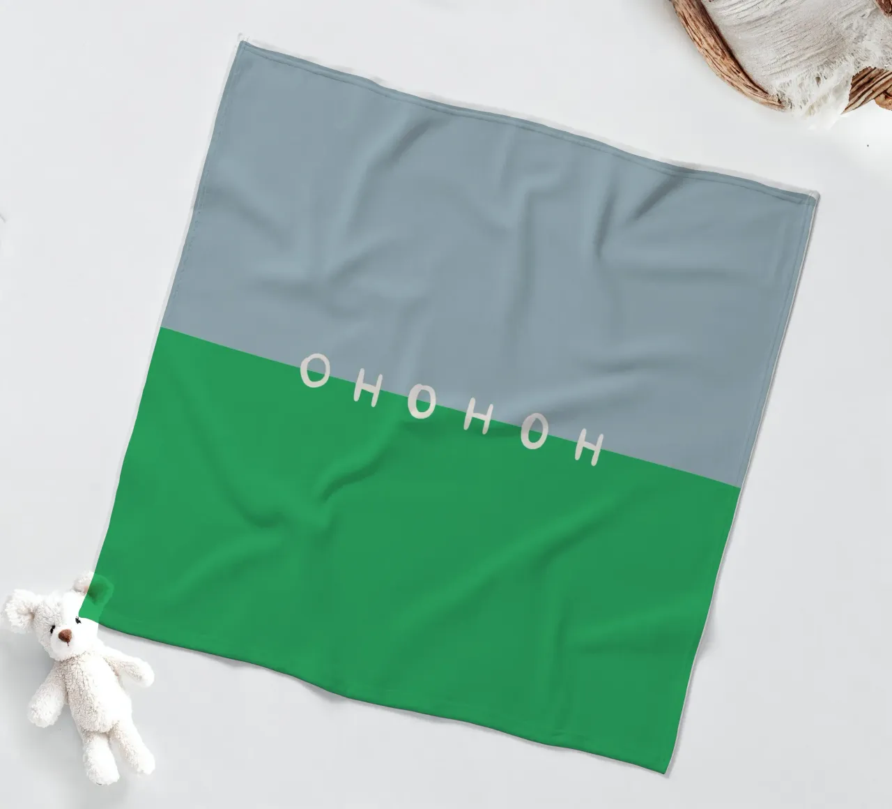 Hohoho Color Block Grün fleecedeken van Sophie Augustin Illustration