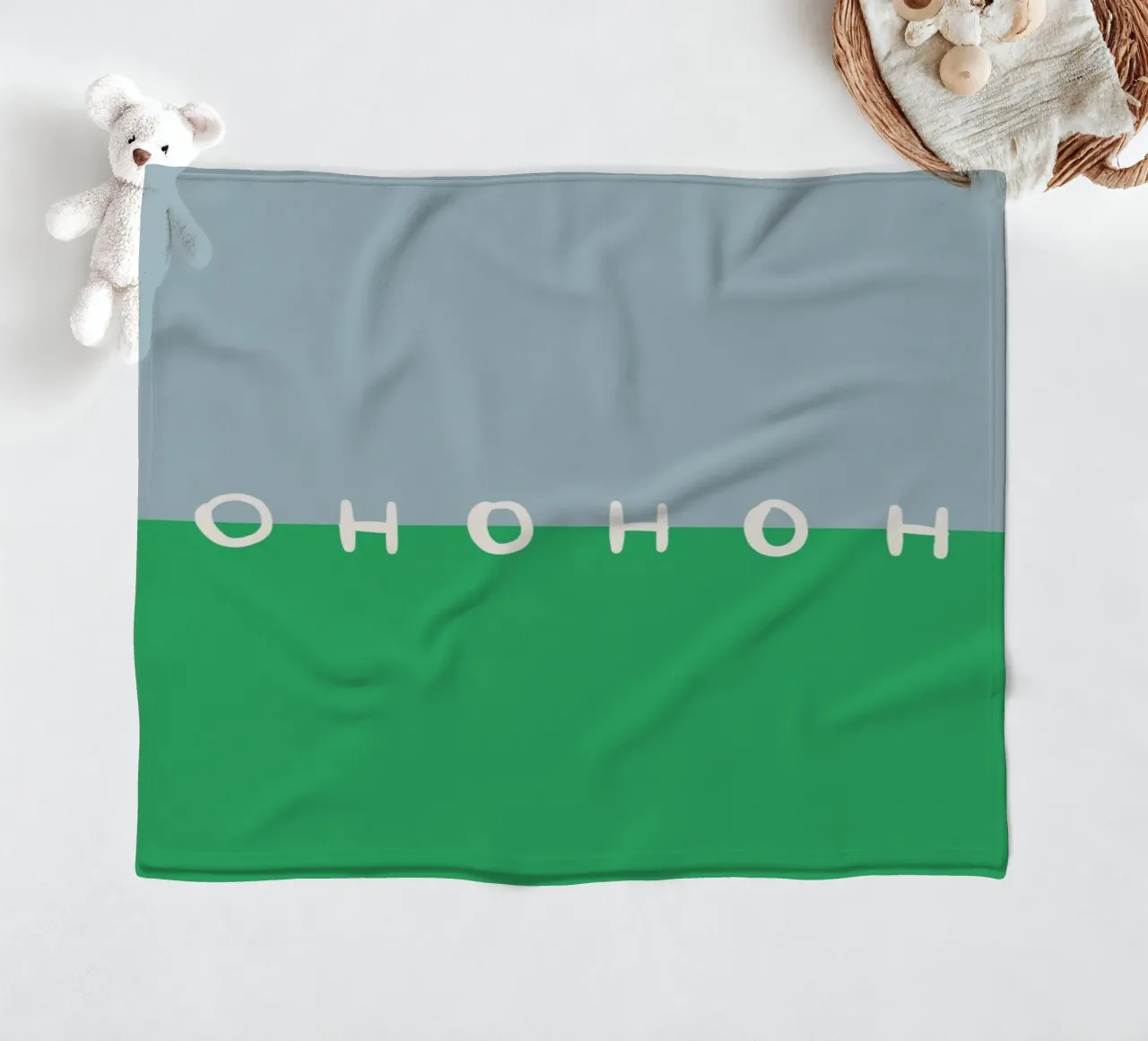 Hohoho Color Block Grün coperta in pile da Sophie Augustin Illustration