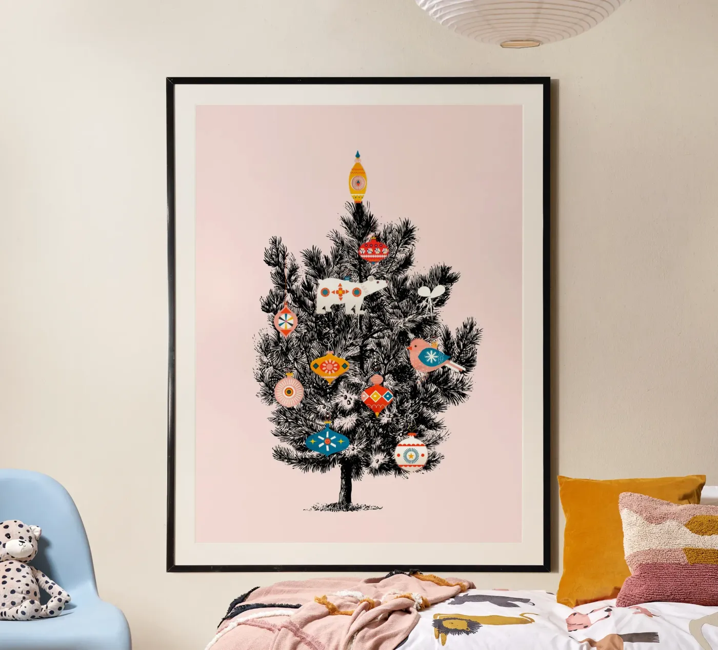 Retro-Eisbär-Baum Poster von showmemars holiday art
