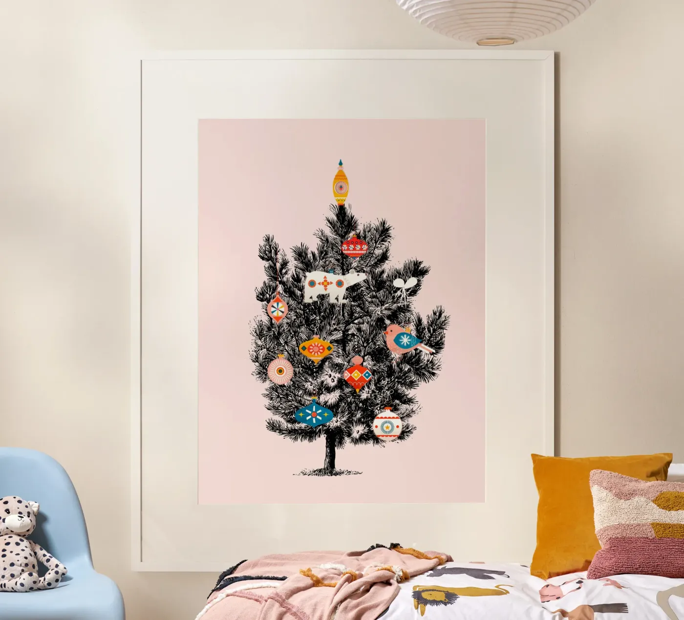 Retro-Eisbär-Baum Poster von showmemars holiday art