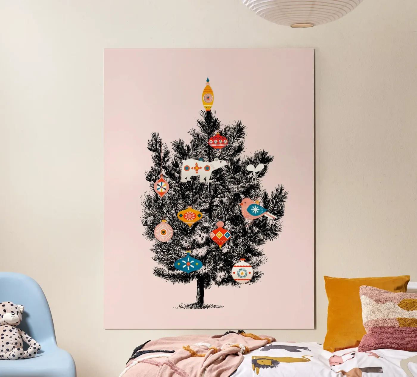 Retro-Eisbär-Baum Poster von showmemars holiday art