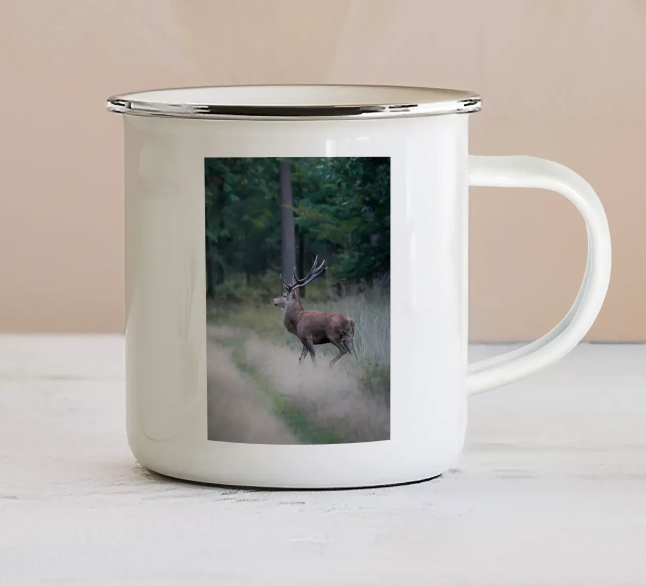 Cervo rosso tazza in smalto da Tom's Wildlife