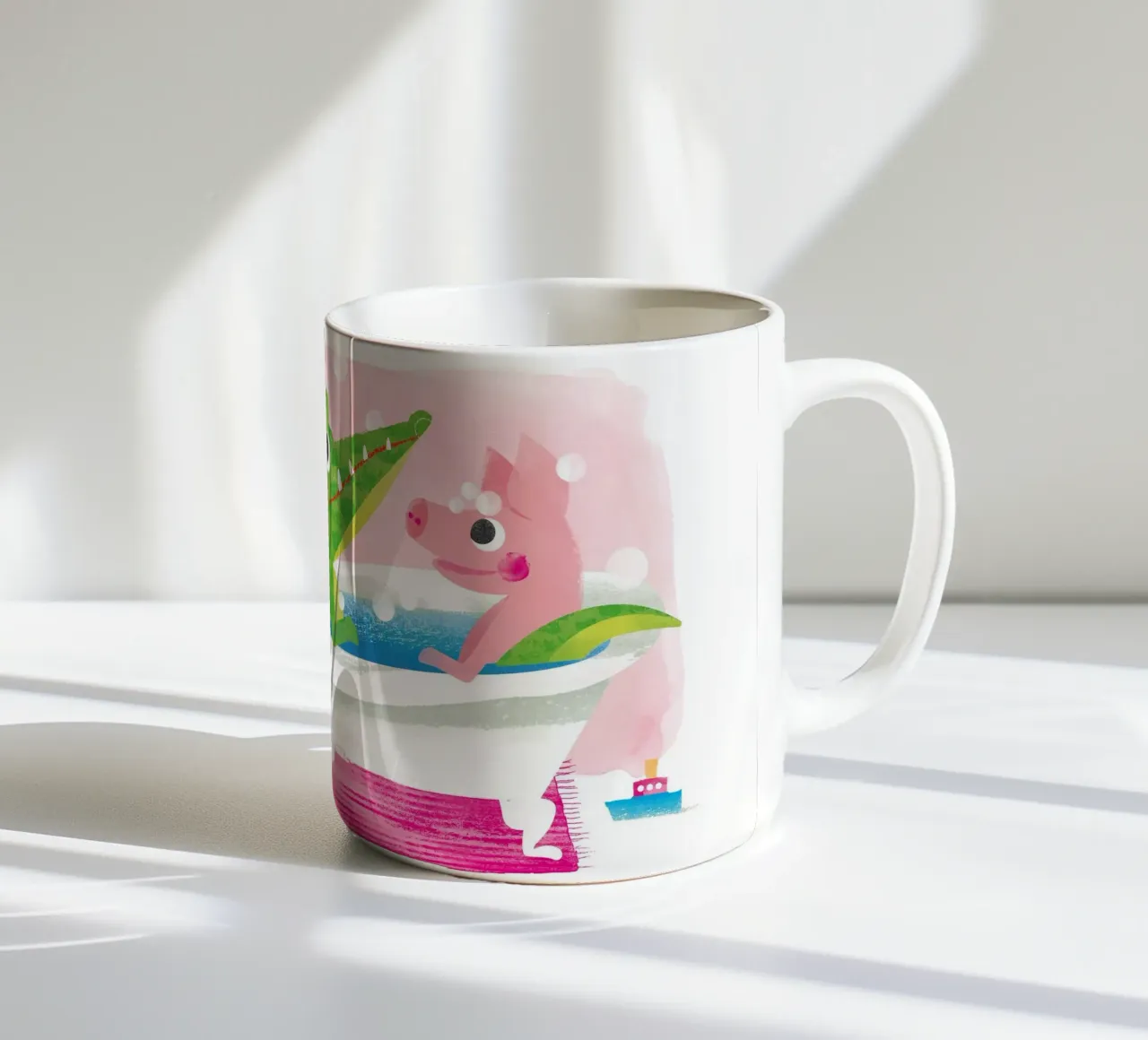 Coccodrillo e maiale 02 tazza in ceramica da Looks n Brains
