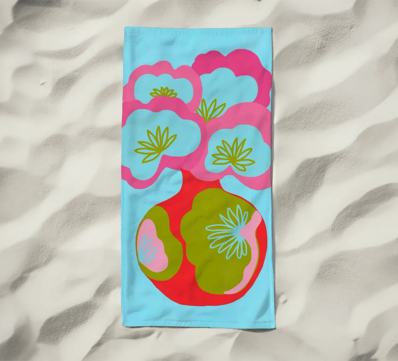 Un giocoso splendore floreale telo mare da Carinaprint